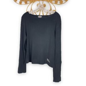 Harley Davidson black long sleeve top double sided spikes XL